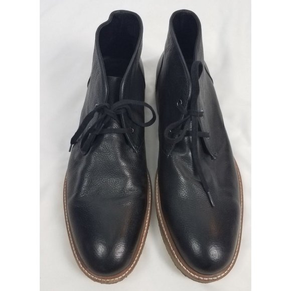 The Men's Bloomingdales Store Men's Sz. 10 Black Leather Chukka Lace Up Boots - Picture 2 of 7